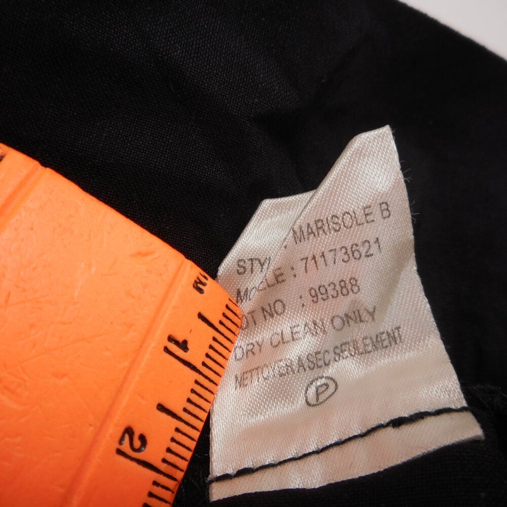 Theory Size 8 Bubble Hem Dress Short Sleeve 1/2 Button Solid Black Linen Blend - Picture 7 of 8
